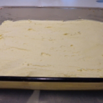 Shortbread mixture in the pan